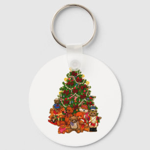 Christmas Tree and Teddy Bears Keychain