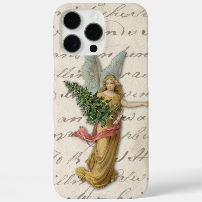 Christmas Tree Angel Antique Victorian Paper Scrap Case-Mate iPhone Case (Back)