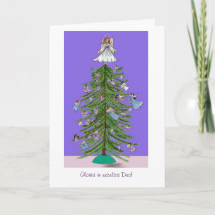 Christmas Tree Angels Holiday Card