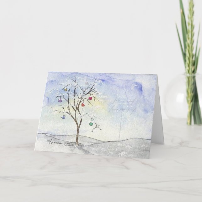 Christmas Tree & Antenna Holiday Card (Front)