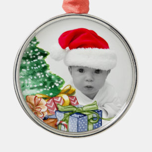 Christmas Tree Art Custom Photo Metal Ornament