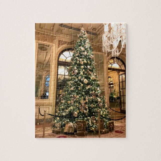 Christmas Tree at the Plaza 8X10  Jigsaw Puzzle (Vertical)