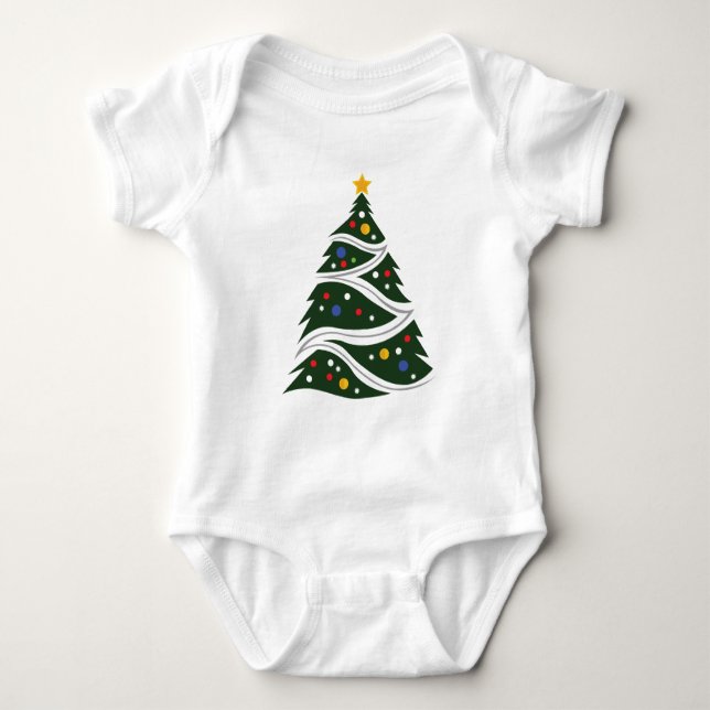 Christmas Tree  Baby Bodysuit (Front)