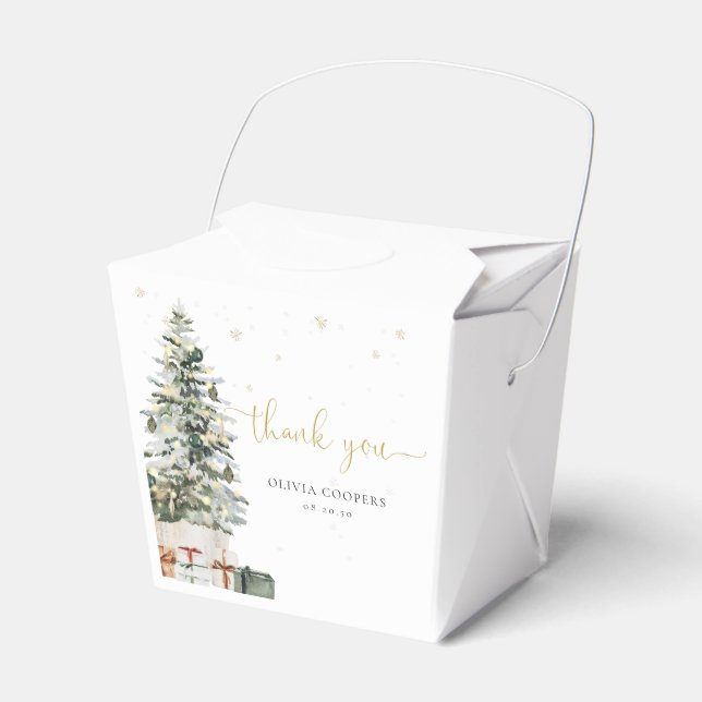 Christmas Tree Baby Shower Favour Box (Front Side)