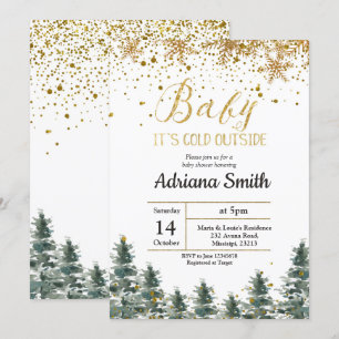 Christmas Tree Baby Shower invitation Winter