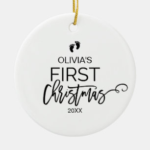 Christmas Tree Baby's First Christmas Holiday Ceramic Ornament