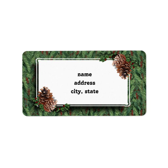 Christmas Tree Background w/Tag Label (Front)