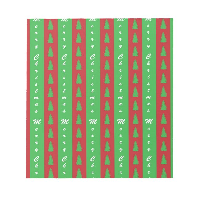 Christmas Tree Backgroundpattern Notepad (Front)