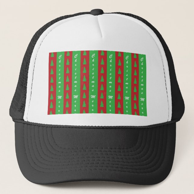 Christmas Tree Backgroundpattern Trucker Hat (Front)