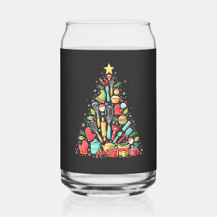 Christmas Tree Baking Chef Cook Xmas  Can Glass