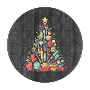 Christmas Tree Baking Chef Cook Xmas Cutting Board