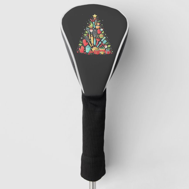 Christmas Tree Baking Chef Cook Xmas  Golf Head Cover (Front)