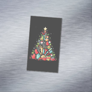 Christmas Tree Baking Chef Cook Xmas  Magnetic Business Card