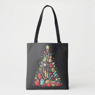 Christmas Tree Baking Chef Cook Xmas Tote Bag