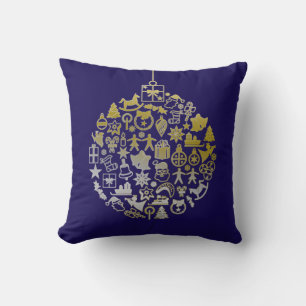 Christmas Tree Ball Ornament + your ideas Throw Pillow