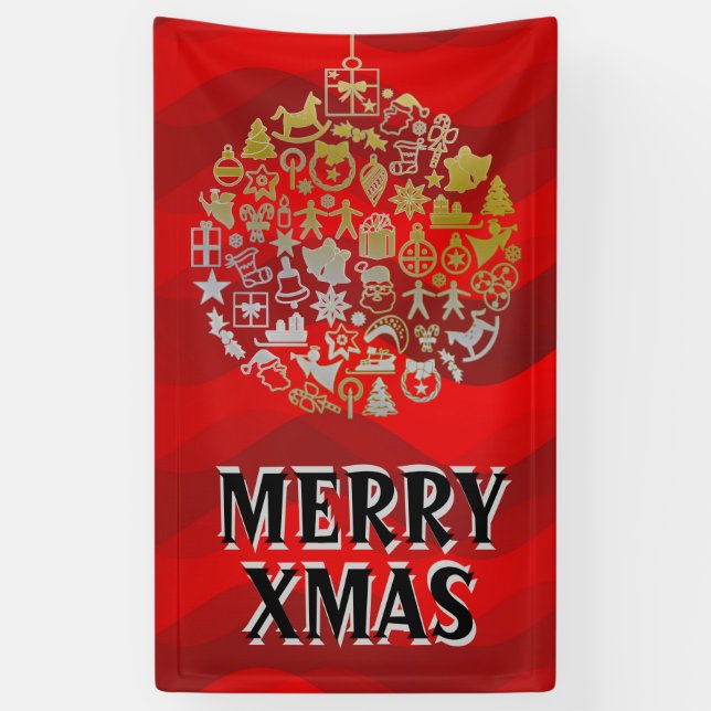 Christmas tree ball ornaments + your ideas banner (Vertical)