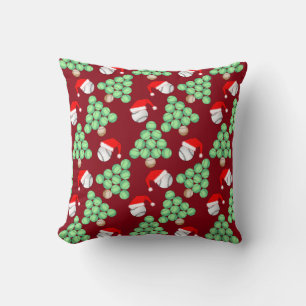 Christmas Tree Baseball Santa Hats Throw Pillow