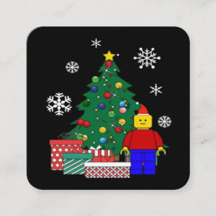 Christmas Tree Baseball Square Business Card