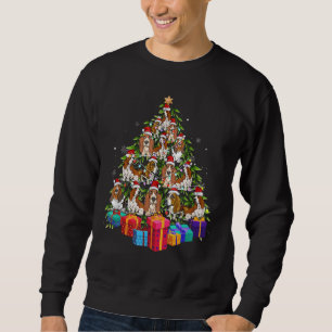 Christmas Tree Basset Hound Dog Family Xmas Pajama Sweatshirt