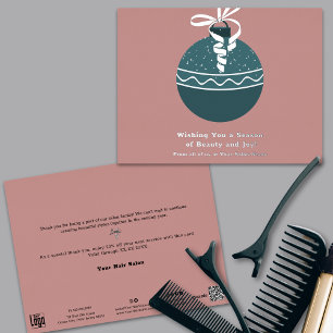 Christmas Tree Bauble Foil Season Holiday Card