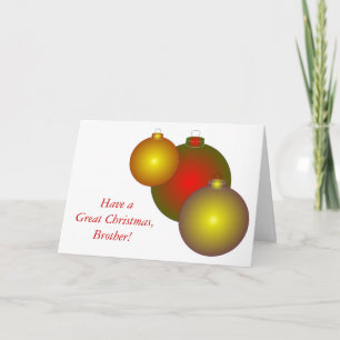 Christmas Tree Baubles Design Brother Christmas Holiday Card