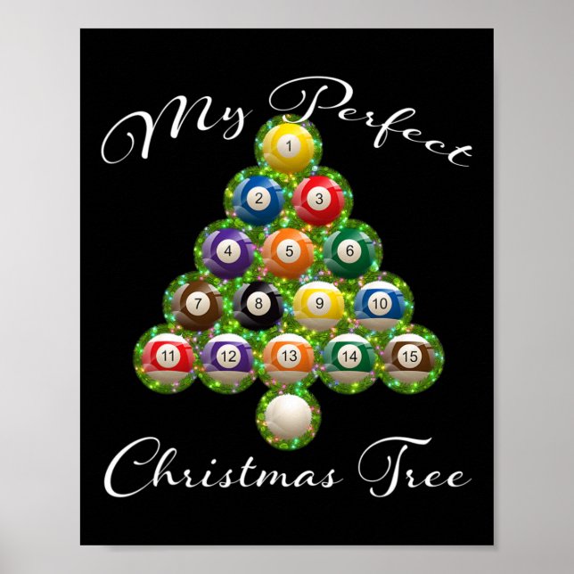 Christmas Tree Billiards Ugly Xmas Sweater  Poster (Front)
