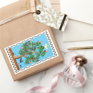 Christmas tree birds Australian Christmas Sticker