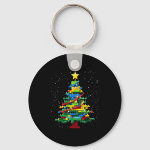 Christmas Tree Block Brick Building Xmas Master Bu Keychain