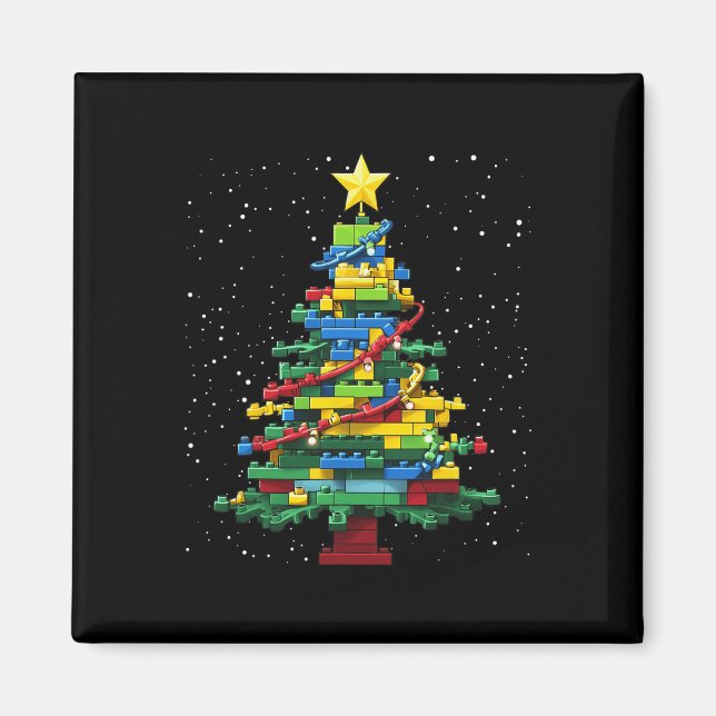 Christmas Tree Block Brick Building Xmas Master Bu Magnet (Front)