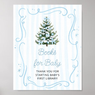 Christmas Tree Blue Baby Shower Books for Baby Poster