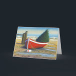 "Christmas Tree Boat" Holiday Card<br><div class="desc">from an original oil painting by artist Angus Macaulay of Maine.</div>