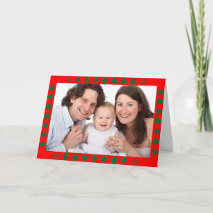 Christmas Tree Border with Photo Holiday Card