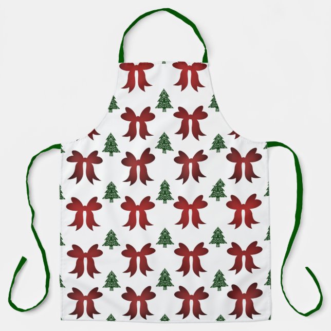 christmas tree bow  apron (Front)