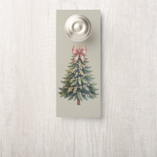 Christmas Tree Bow Coquette Xmas Door Hanger