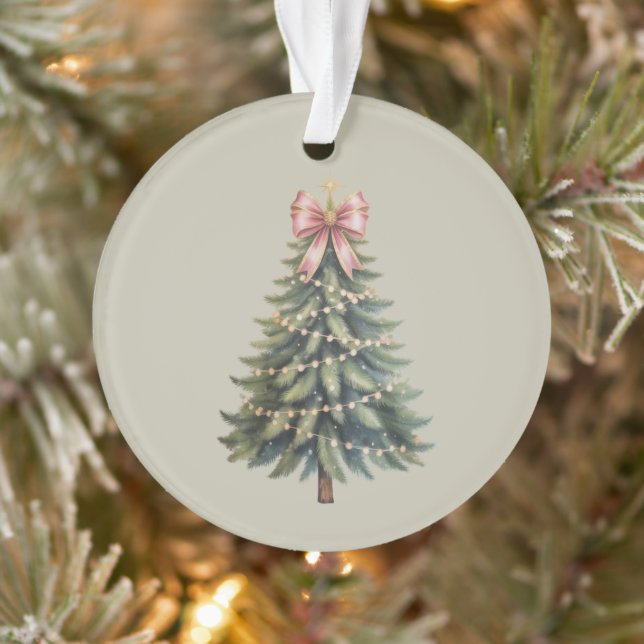 Christmas Tree Bow Coquette Xmas Ornament (Tree)