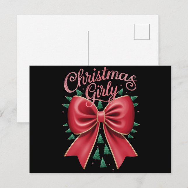 Christmas Tree Bow Girly Aesthetic Holiday Xmas  (Front/Back)