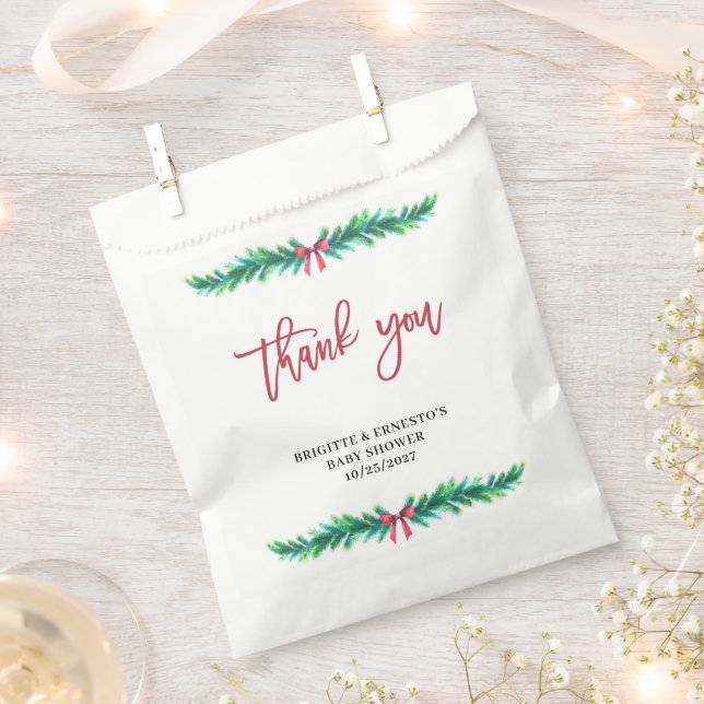 Christmas Tree Branch Baby Shower  Favour Bag (Clipped)
