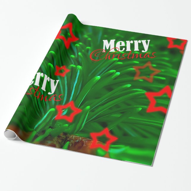 Christmas Tree Branch Wrapping Paper (Unrolled)