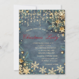 Christmas Tree Branches,Confetti Christmas Company Invitation