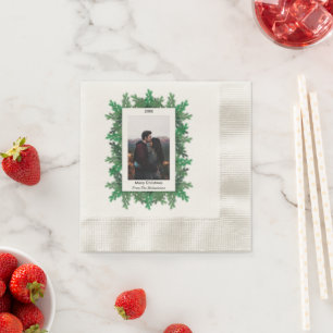Christmas Tree Branches Photo Napkin