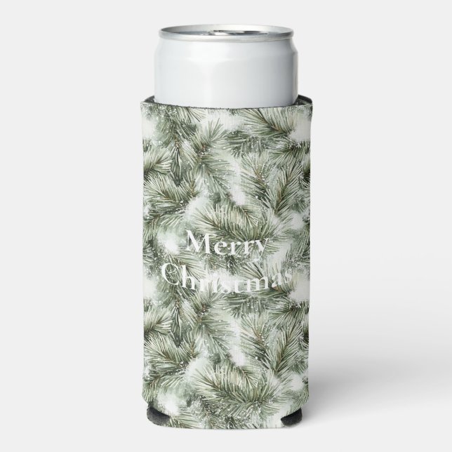 Christmas Tree Branches Seltzer Can Cooler (Seltzer Front)