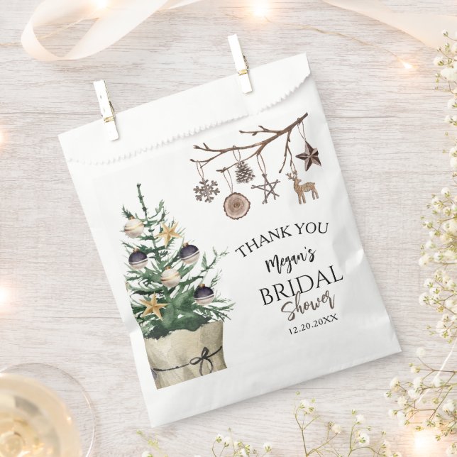 Christmas Tree | Bridal Shower Thank You Favour  Bag (Clipped)