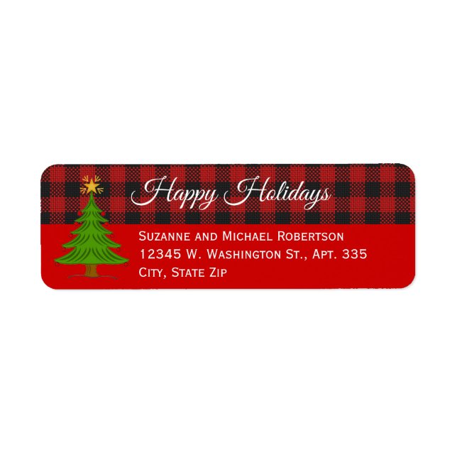 Christmas Tree Buffalo Check Plaid Rustic Country (Front)