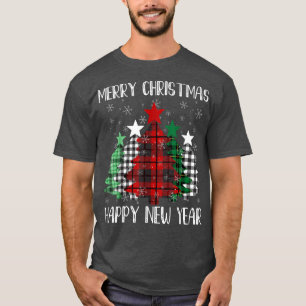 Christmas Tree Buffalo Plaid Red White Green Xmas T-Shirt