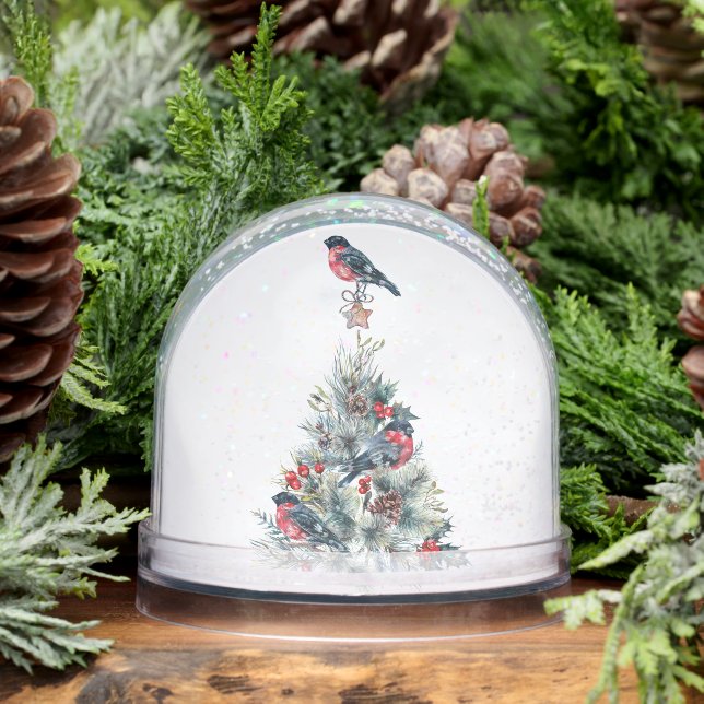 Christmas Tree, Bulfinch, Santa, Merry Christmas Snowglobe (Winter)
