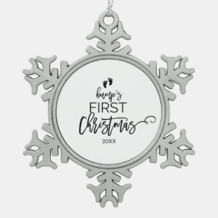 Christmas Tree Bump's First Christmas Holiday Snowflake Pewter Christmas Ornament