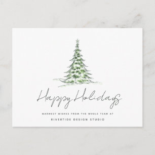 Christmas Tree Business Logo Corporate Holiday Postcard