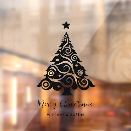 Christmas Tree Business Window Decoration Window Cling