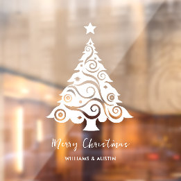 Christmas Tree Business Window Decoration Window Cling
