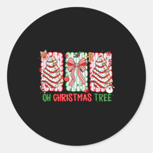 Christmas Tree Cake Funny Quote Oh Christmas Tree Classic Round Sticker
